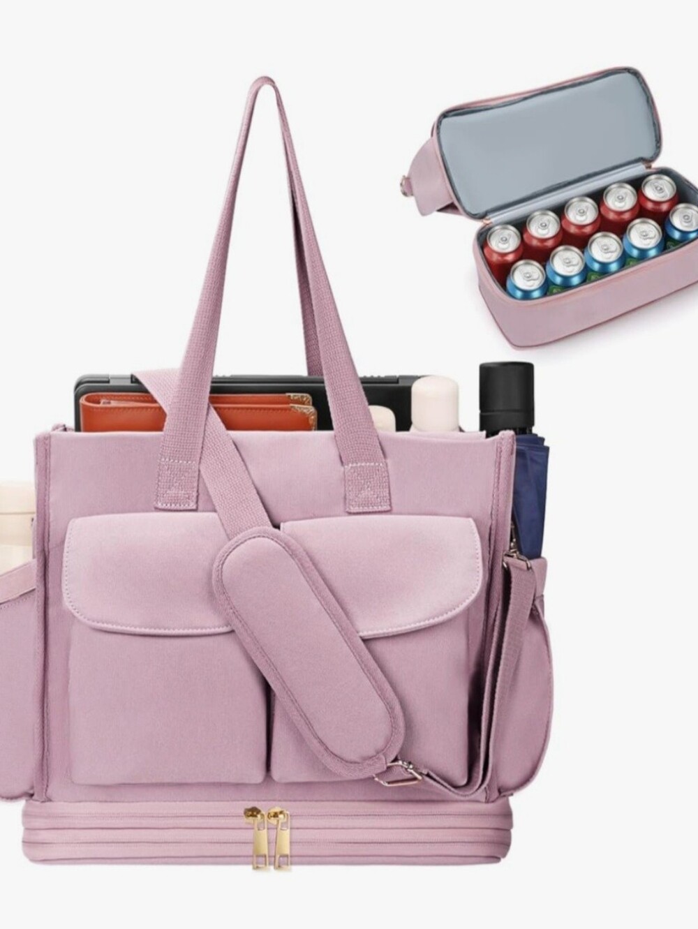 Everyday Pink Utility Tote with Multiple Pockets